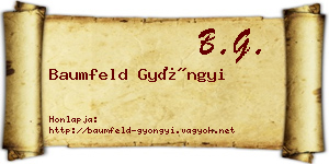 Baumfeld Gyöngyi névjegykártya
